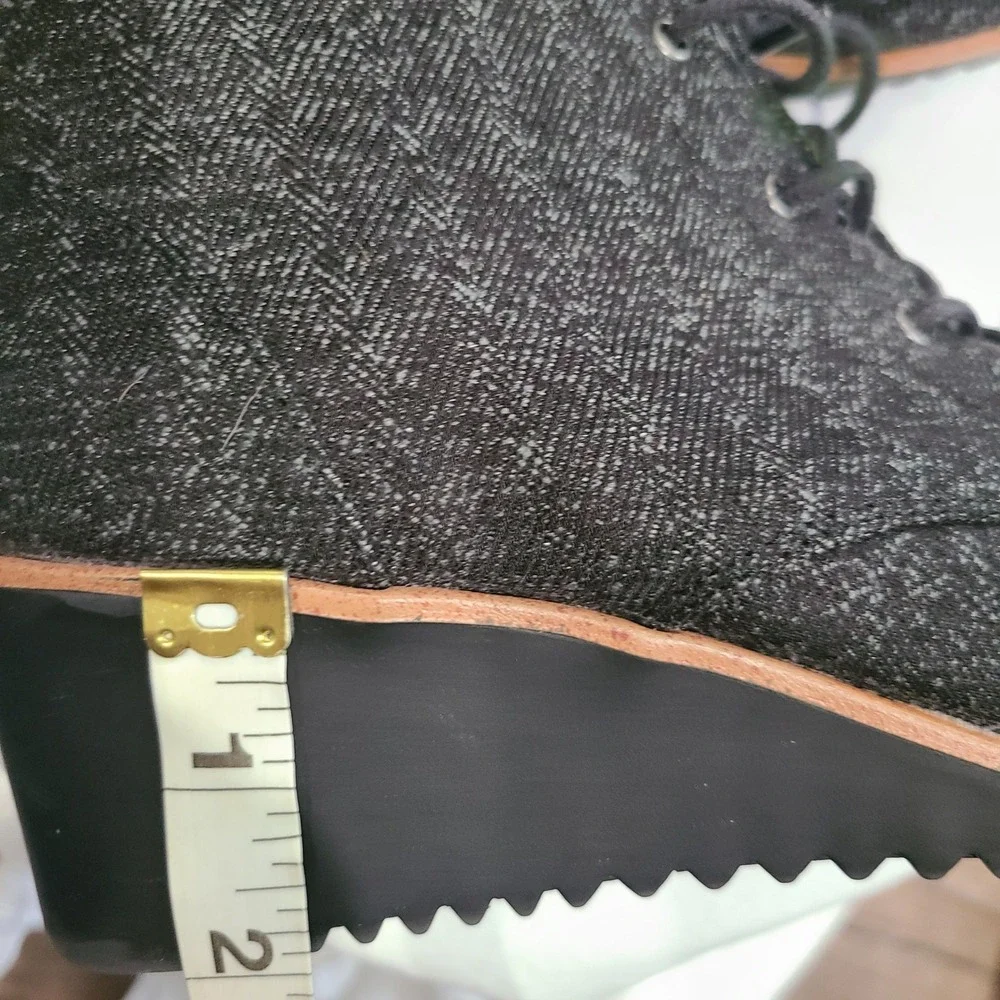 Abella‎ Zeta Womens 6M Black Grey Fabric Wedge Ankle Boots Side Zip True Comfort